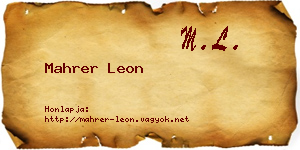 Mahrer Leon névjegykártya